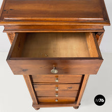 Load image into Gallery viewer, Wooden chest of drawers with bookstand, 1800s