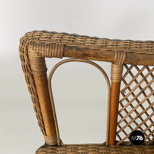Load image into Gallery viewer, Chairs in rattan and light blue rattan, early 1900s