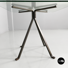 画像をギャラリービューアに読み込む, Coffee table in metal and glass Cuginetto by Enzo Mari for Driade, 1970s
