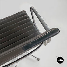 将图片加载到图库查看器,Dark grey leather office chair EA108 by Charles and Ray Eames for ICF, 1970s