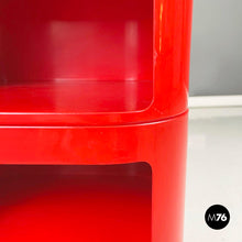 将图片加载到图库查看器,Red plastic modular chest of drawers by Anna Castelli for Kartell, 1970s