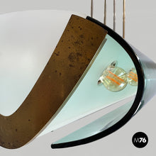 Load image into Gallery viewer, Glass and brass chandelier 2296 by Max Ingrand for Fontana Arte, 1950s