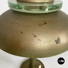 画像をギャラリービューアに読み込む, Brass and glass table lamp, 1920s
