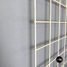 Load image into Gallery viewer, Wall coat hanger with hat stand in white metal rod, 1970s