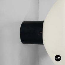 Load image into Gallery viewer, Wall lamps in opaline glass and black metal, 1950s