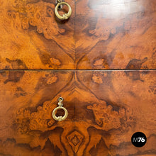 Charger l'image dans la galerie, Chest of drawers in wood, glass and brass, 1950s