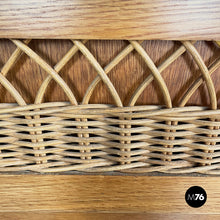 Charger l'image dans la galerie, Chest of drawers in wood and rattan, 1960s