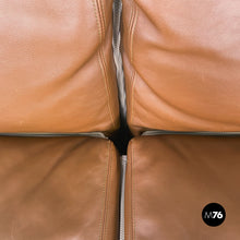 将图片加载到图库查看器,Brown leather sofa by Cappellini, 2000s