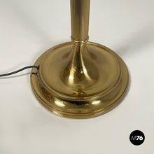 画像をギャラリービューアに読み込む, Floor lamp in withe fabric and brass by Lam Bologna, 1960s