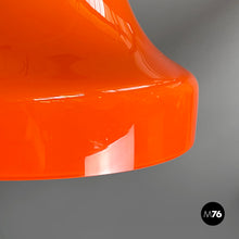 Carica l'immagine nel visualizzatore di Gallery, Chandelier in orange glass and white metal, 1970s