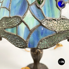 Load image into Gallery viewer, Table lamps in colored glass and brass, 1980s