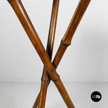 Load image into Gallery viewer, Pedestal in brown leather and bamboo, 1930s