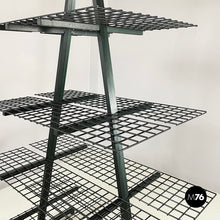 Load image into Gallery viewer, Bookcases in dark green metal, 1980s