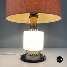 画像をギャラリービューアに読み込む, Glass and fabric table lamp by Stilnovo, 1960s