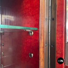 Load image into Gallery viewer, Bar cabinet with lamp in wood, mirror and glass, 1930s
