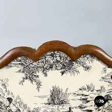 Load image into Gallery viewer, Fire screen in black and white fabric and wood, early 1900s