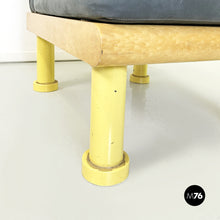 将图片加载到图库查看器,Chair in gray velvet, briar wood and yellow metal, 1980s