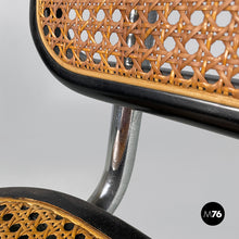 Load image into Gallery viewer, Chair in straw, black wood and steel, 1960s