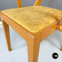 Carica l'immagine nel visualizzatore di Gallery, Yellow fabric and wooden chair by Bros/s, 1980s