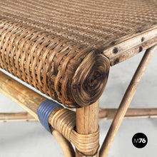 Carica l'immagine nel visualizzatore di Gallery, Chairs in rattan and light blue rattan, early 1900s