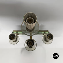 Carica l'immagine nel visualizzatore di Gallery, Glass and brass wall light, 1930s