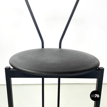 画像をギャラリービューアに読み込む, High stool in black metal and rubber, 1980s