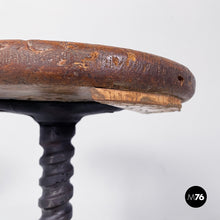 Load image into Gallery viewer, Stool in cast iron and wood, 1930s