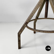 Load image into Gallery viewer, Stool in grey wood and metal, 1950s