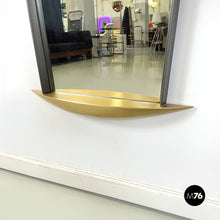 画像をギャラリービューアに読み込む, Full-length wall mirror in wood and metal, 1980s