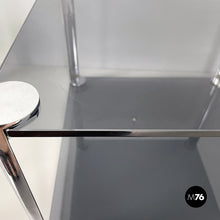 画像をギャラリービューアに読み込む, Coffee tables in smoked glass and chromed metal, 1980s