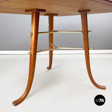 画像をギャラリービューアに読み込む, Coffee table in wood and brass, 1960s