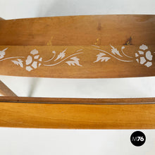 画像をギャラリービューアに読み込む, Coffee table in wood and decorated glass, 1950s