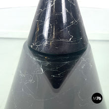 画像をギャラリービューアに読み込む, Coffee table in glass and black marble, 1980s
