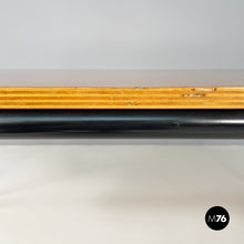 Charger l'image dans la galerie, Dining table or desk in wood and black metal, 1980s