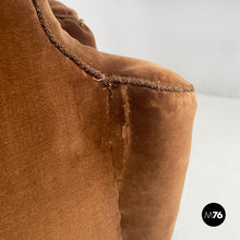 Charger l'image dans la galerie, Sofa in brown velvet, 1930s