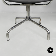 Load image into Gallery viewer, Swivel office chairs in steel and faux leather, 1960s