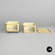 将图片加载到图库查看器,White plastic modular chest of drawers by Anna Castelli for Kartell, 1970s