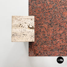 画像をギャラリービューアに読み込む, Red granite and travertine coffee table, 1970s
