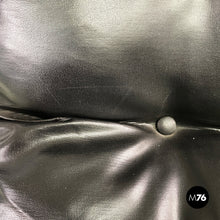 将图片加载到图库查看器,Armchairs in metal and black synthetic leather, 1970s