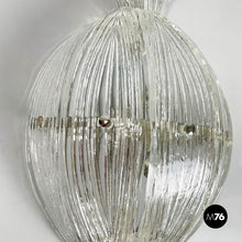 画像をギャラリービューアに読み込む, Pineapple-shaped wall lamp in fluted glass, 1980s