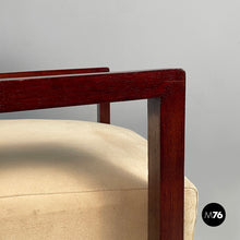 将图片加载到图库查看器,Armchair in wood and beige fabric, 1930s