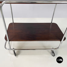 画像をギャラリービューアに読み込む, Wood and metal cart with double shelf, 1940s