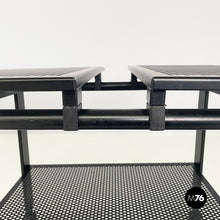 Charger l'image dans la galerie, Cart in black perforated metal, 1980s