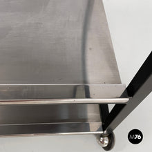 将图片加载到图库查看器,Cart in steel and black metal, 1980s