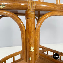 画像をギャラリービューアに読み込む, Double-shelf cart in rattan and bamboo, 1960s