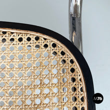 将图片加载到图库查看器,Chair in straw, black wood and steel, 1960s