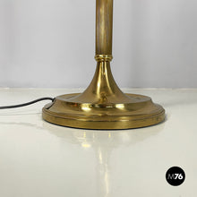画像をギャラリービューアに読み込む, Floor lamp in withe fabric and brass by Lam Bologna, 1960s