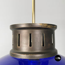 Load image into Gallery viewer, Chandelier in blue and white plexiglass, 1970s