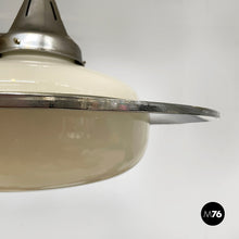 将图片加载到图库查看器,Chandelier in opaline glass and metal, 1930s