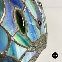 Load image into Gallery viewer, Table lamps in colored glass and brass, 1980s